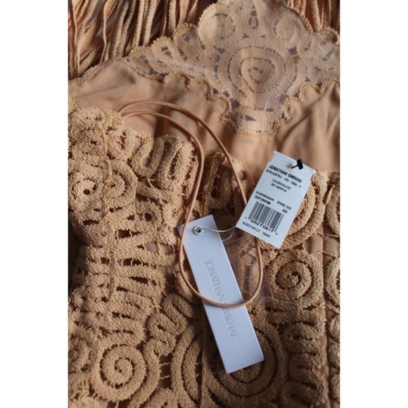 Jonathan Simkhai Alisa Embroidered Midi Fringe Dress Rattan Size US 10 - Picture 7 of 8